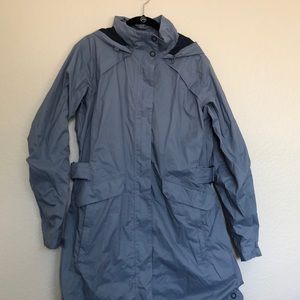 Columbia Blue Long Rain Jacket